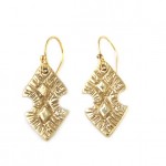 Double Arrowhead Brass Earrings from Odette Jewelry.
