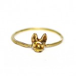 Tiny Bulldog Gold Ring from VERAMEAT