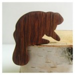 Beaver Silhouette Brooch (Walnut)