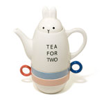 Tea For Two Rabbit Pot with Cups