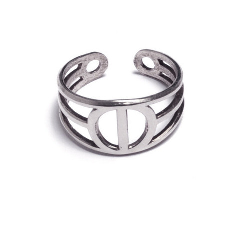 Alynne Lavigne Tri-Line Circle Ring (Silver)