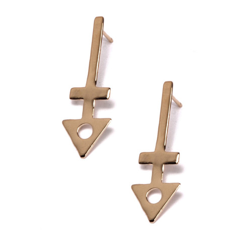 Alynne Lavigne Triangle Drop Earrings (Gold)