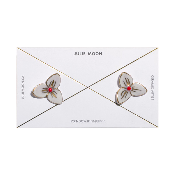 Julie Moon Blossom Earrings with Gold