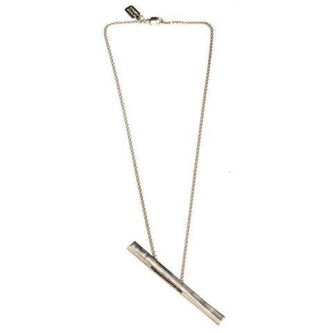 Alynne Lavigne Long Bar Necklace (Rhodium)