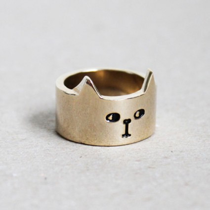 Gold Cat Ring from Lazy Oaf.