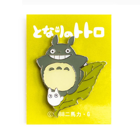 Totoro on Leaf Enamel Pin