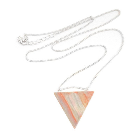 Julie Moon Marbled Triangle Necklace